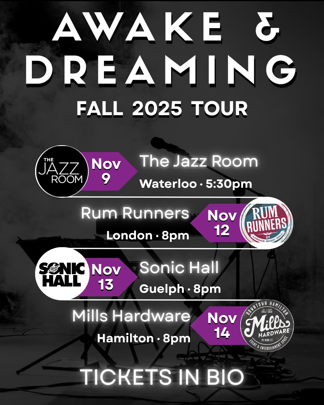 Awake & Dreaming Fall 2025 Tour Poster