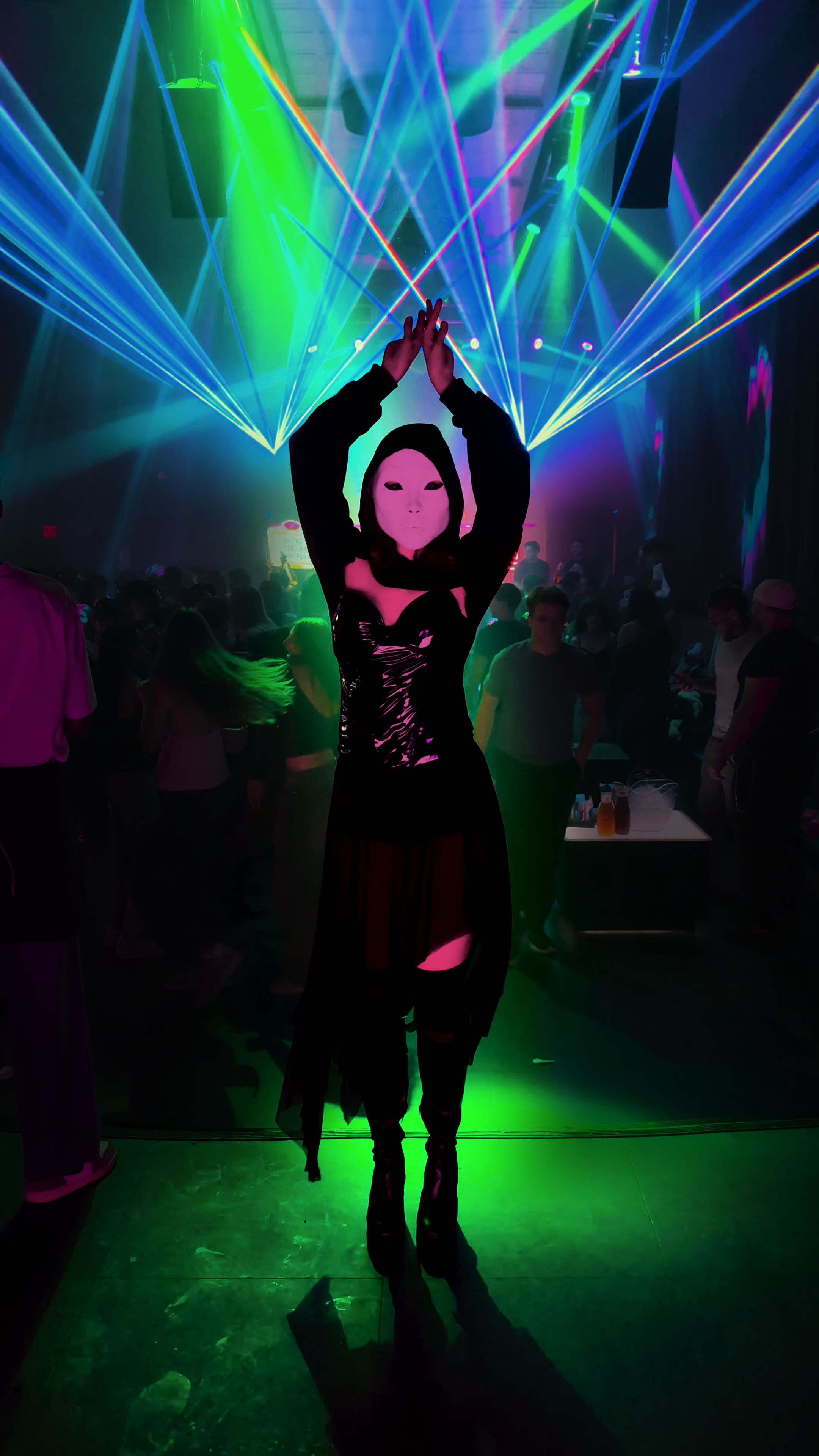 Sasha Kristoff Awake & Dreaming Antidote full body mask lasers club dark art-rock