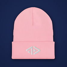 Embroidered Beanie — Pink