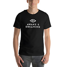The black Logo Tee worn, straight front view